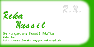 reka mussil business card